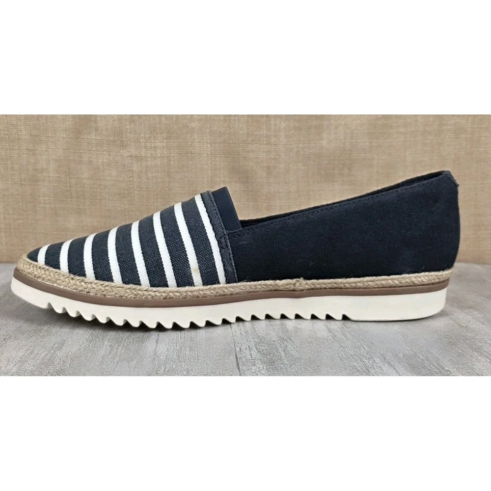 Collection by Clarks‎ Serena Paige Navy Marine Canvas Slip-on Shoes Flats 9M